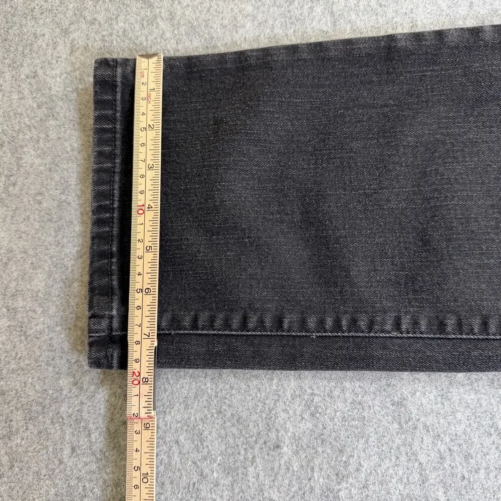Levi's 505 Straight Leg Jeans Womens 12 Black Faded Denim Button Fly Mid Rise